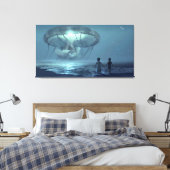 Fantasie Strand Scène Canvas Kunst (Insitu (Slaapkamer))