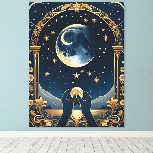 fantasie tarot handen schilderen canvas afdruk (Insitu (Houten vloer))