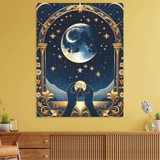 fantasie tarot handen schilderen canvas afdruk (Insitu (Woonkamer))