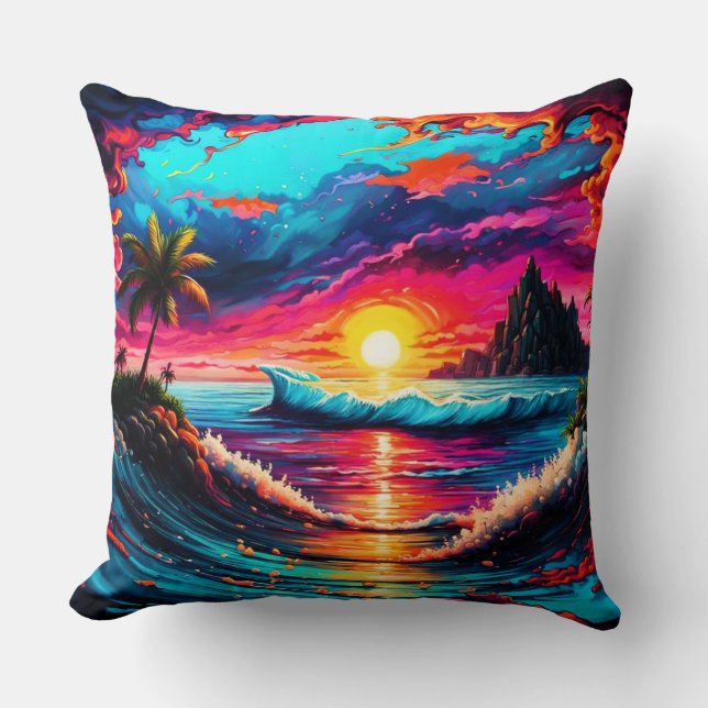 Fantasie Tropische zonsondergang Kussen (Voorkant)