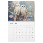 Fantasie-uilen in abstracte stijl kalender (Jan 2027)
