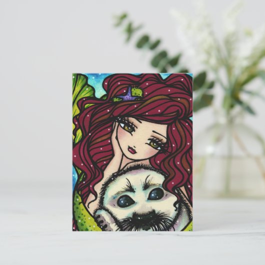 Fantasie van de Kunst van de Meermin van de Briefkaart (Staand voorkant)