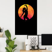 Fantasie van een meisje dansen ballet 's nachts on poster (Thuiskantoor)