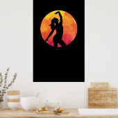 Fantasie van een meisje dansen ballet 's nachts on poster (Keuken)