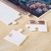 Fantasie van een mooi meisje zittend bij het zee legpuzzel (Zijkant)