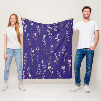 Fantasie van gekleurde bloemen fleece deken