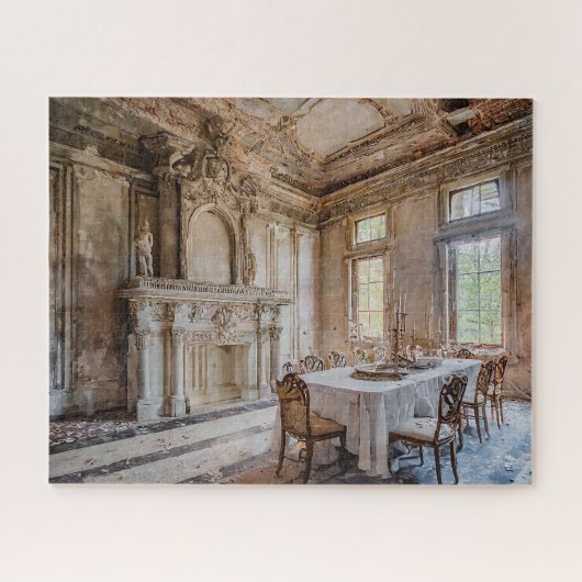 Fantasie verlaten Chateau Eetkamer Legpuzzel (Horizontaal)