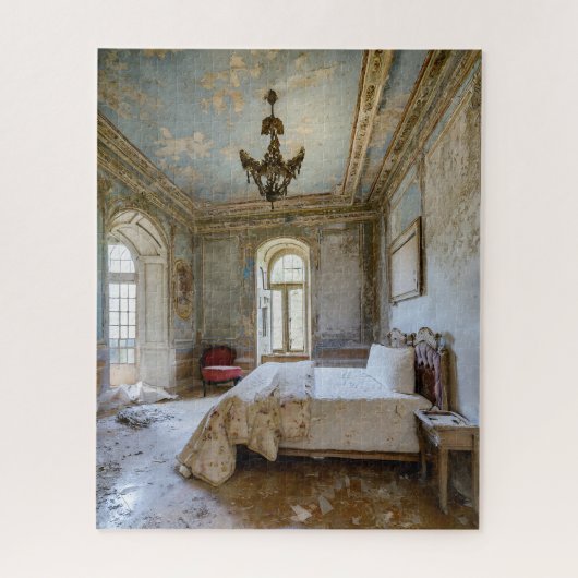 Fantasie verlaten Chateau slaapkamer Legpuzzel (Verticaal)