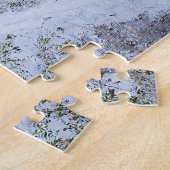 Fantasie verlaten Frans Chateau in de winter Legpuzzel (Zijkant)