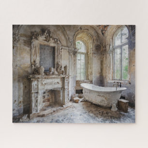 Fantasie verlaten Franse Chateau badkamer Legpuzzel