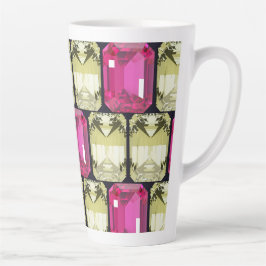 fantasie vierkante edelstenen patroon latte mok