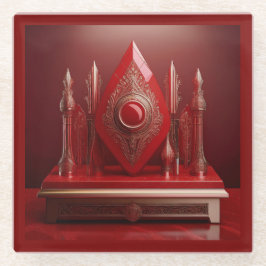 Fantasie vulpen display glazen onderzetter