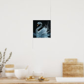 💧 Fantasie Water Zwaan Mystieke Vloeistof Elegant Poster (Keuken)