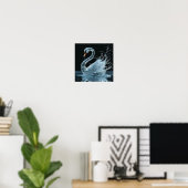 💧 Fantasie Water Zwaan Mystieke Vloeistof Elegant Poster (Thuiskantoor)