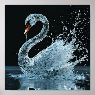 💧 Fantasie Water Zwaan Mystieke Vloeistof Elegant Poster