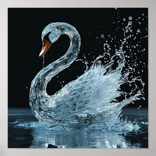 💧 Fantasie Water Zwaan Mystieke Vloeistof Elegant Poster (Voorkant)