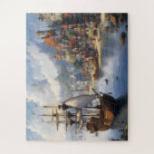 Fantasie Waterfront Village & Ship Legpuzzel (Verticaal)