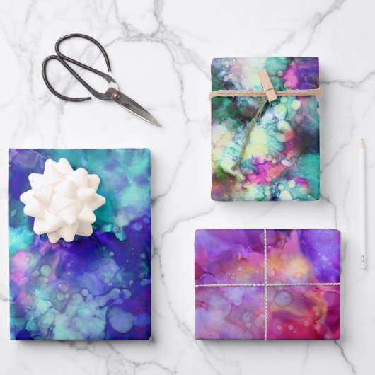 Fantasie waterverven in multi-tones: inpakpapier vel (Voorkant)