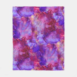 Fantasie waterverven, warme tinten : fleece deken