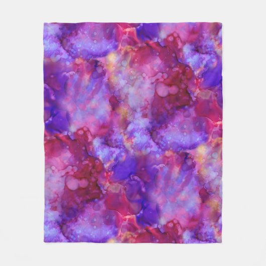 Fantasie waterverven, warme tinten : fleece deken (Voorkant)