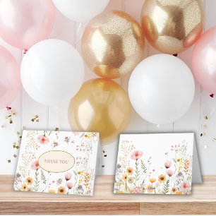 Fantasie wilde bloem fee eerste bedankkaart