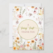 Fantasie wilde bloem fee eerste bedankkaart (Voorkant)