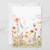 Fantasie wilde bloem fee eerste bedankkaart (Achterkant)