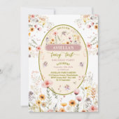 Fantasie wilde bloem fee eerste Uitnodiging (Voorkant)