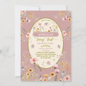 Fantasie wilde bloem fee eerste Uitnodiging (Voorkant)