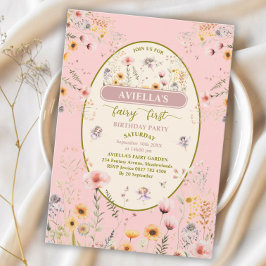 Fantasie wilde bloem fee eerste Uitnodiging