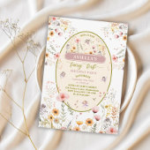 Fantasie wilde bloem fee eerste Uitnodiging