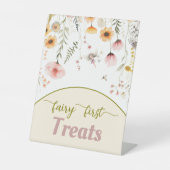 Fantasie wilde bloem fee eerste voetstuk teken reclamebord met voetstuk (Voorkant)