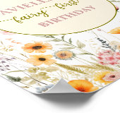 Fantasie wilde bloem fee eerste Welkom teken Poster (Hoek)