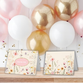 Fantasie wilde bloem fladderen en draai fee bedankkaart