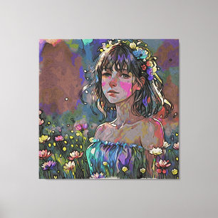 *~ Fantasie Wilde Bloemen AP56 Kunst het Schildere Canvas Afdruk