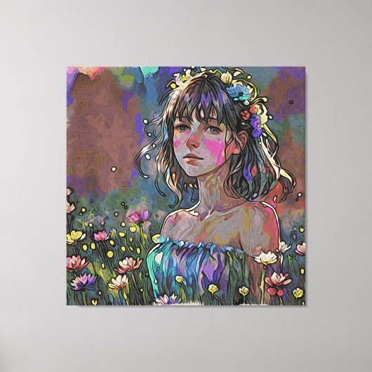 *~ Fantasie Wilde Bloemen AP56 Kunst het Schildere Canvas Afdruk (Voorkant)