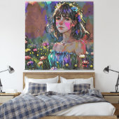 *~ Fantasie Wilde Bloemen AP56 Kunst het Schildere Canvas Afdruk (Insitu (Slaapkamer))