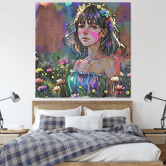 *~ Fantasie Wilde Bloemen AP56 Kunst het Schildere Canvas Afdruk (Insitu (Slaapkamer))