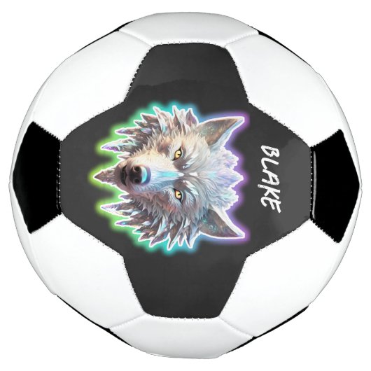 Fantasie Witte Wolf Hoofd Voetbal (Gedraaid)