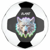 Fantasie Witte Wolf Hoofd Voetbal (Voorkant)