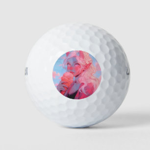 Fantasie Zacht Roze IJs Anime Girl Golfballen