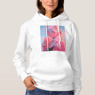 Fantasie Zacht Roze IJs Anime Girl Hoodie