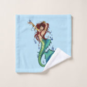 Fantasie Zeemeermin Blauwgroen Staart Bad Handdoek (Wasdoekje)