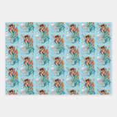 Fantasie Zeemeermin Blauwgroen Staart Inpakpapier Vel (Voorkant 3)