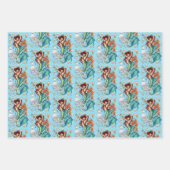 Fantasie Zeemeermin Blauwgroen Staart Inpakpapier Vel (Voorkant 2)