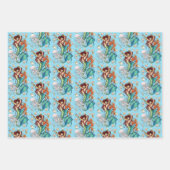 Fantasie Zeemeermin Blauwgroen Staart Inpakpapier Vel (Voorkant)