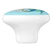 Fantasie Zeemeermin Blauwgroen Staart Keramische Knop (Zijkant)