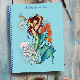Fantasie Zeemeermin Blauwgroen Staart Notitieboek