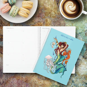 Fantasie Zeemeermin Blauwgroen Staart Planner