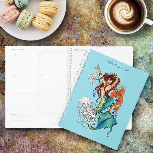 Fantasie Zeemeermin Blauwgroen Staart Planner